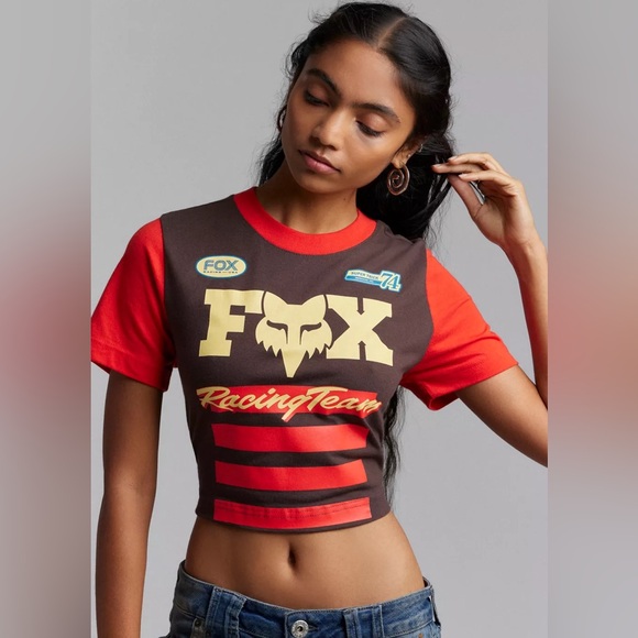Fox Tops - Fox Racing Team Super Trick Graphic Slim Crop Tee Limited BNWT XS